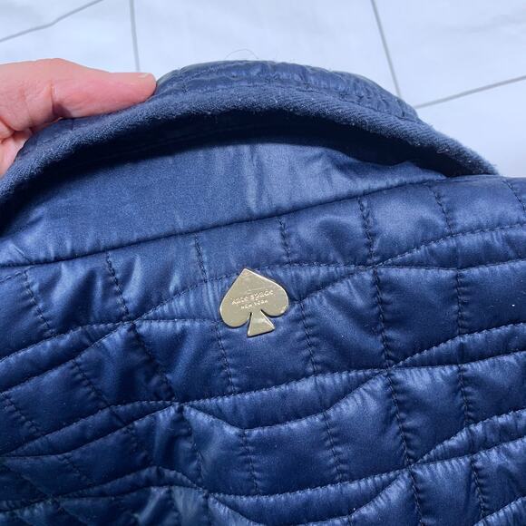Kate Spade Coat Womens Medium Deep Navy Quilted Jacket Preppy Outerwear Warm - Picture 6 of 15
